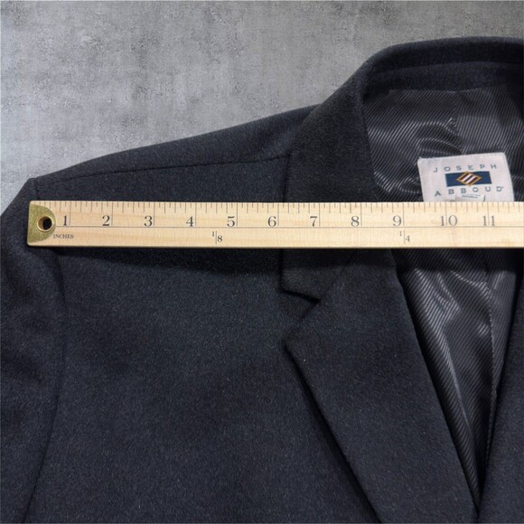 JOSEPH ABBOUD Men's 56R Wool Blend Overcoat Charcoal Gray Coat - Picture 5 of 14